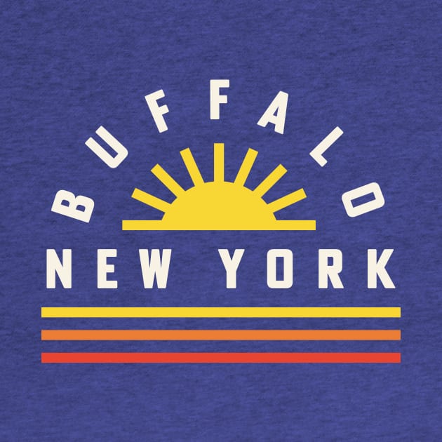 Buffalo NY Retro Vintage Stripes Sunshine by PodDesignShop